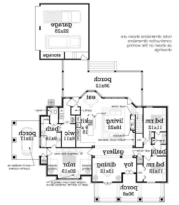 Main Level Floor Plan image of high hampton - 1919 House Plan
